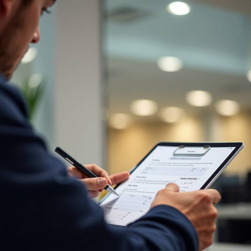 A person filling out an online form, focusing on the labels and clear instructions provided.